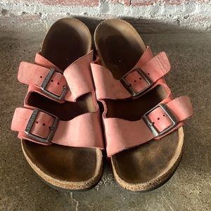 Coral-colored Birkenstock Sandal